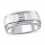 Men's Diamond Ring 1/8 ct tw Princess-cut 10K White Gold