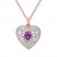 Amethyst Heart Necklace 1/6 ct tw Diamonds 10K Rose Gold