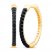 Black & White Reversible Diamond Hoop Earrings 1/3 ct tw Round-Cut 10K Yellow Gold