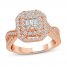 Multi-Diamond Engagement Ring 1 ct tw Baguette/Round-Cut 14K Rose Gold