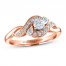 Adrianna Papell Diamond Engagement Ring 1/2 ct tw Round/Pear 14K Rose Gold