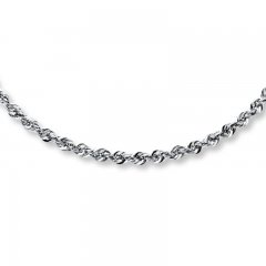 Rope Necklace 14K White Gold 18" Length