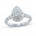 Monique Lhuillier Bliss Diamond Engagement Ring 1-1/4 ct tw Pear, Round & Baguette-cut 18K White Gold