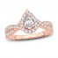 Diamond Engagement Ring 1 ct tw Pear/Round-Cut 14K Rose Gold