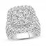 Diamond Engagement Ring 4 ct tw Round/Baguette 10K White Gold