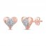 Diamond Heart Earrings 1/4 ct tw 10K Rose Gold