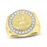 Men's Diamond Christ Ring 1/4 ct tw Round-cut 10K Yellow Gold