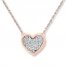 Heart Necklace 1/20 ct tw Diamonds 10K Rose Gold