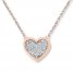 Heart Necklace 1/20 ct tw Diamonds 10K Rose Gold