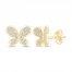Diamond Butterfly Earrings 1/5 ct tw Round-cut 14K Yellow Gold