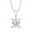 White Lab-Created Necklace Sterling Silver 18"
