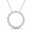 Circle of Gratitude Diamond Necklace 1/2 ct tw Round-cut 10K White Gold 19"