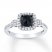 Black Diamond Ring 1 ct tw Cushion-cut 14K White Gold