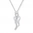 Angel Necklace Diamond Accents Sterling Silver