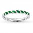 Stackable Ring Green Enamel Sterling Silver
