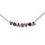 Lab-Created Gemstone Rainbow Necklace 10K Rose Gold