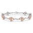 Joining Hearts Bracelet 10K Rose Gold/Sterling Silver 7.25"