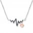 Heartbeat Necklace 1/15 ct tw Diamonds Sterling Silver/10K Gold