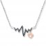 Heartbeat Necklace 1/15 ct tw Diamonds Sterling Silver/10K Gold