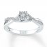 Diamond Promise Ring 1/6 ct tw Round-cut 10K White Gold