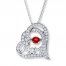 Unstoppable Love Mom Necklace Lab-Created Ruby Sterling Silver