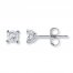 Diamond Earrings 1/4 ct tw Princess-cut 14K White Gold