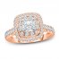 Diamond Engagement Ring 3/4 ct tw Princess/Round 14K Rose Gold