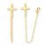 Cross Front-Back Earrings 14K Yellow Gold