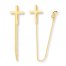 Cross Front-Back Earrings 14K Yellow Gold