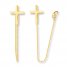 Cross Front-Back Earrings 14K Yellow Gold