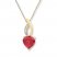 Heart-Shaped Lab-Created Ruby Necklace 10K Yellow Gold