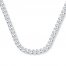 Men's Curb Chain Necklace 14K White Gold 24" Length