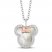 Disney Treasures Minnie Mouse Mother of Pearl Necklace 1/10 ct tw Diamonds Sterling Silver/10K Rose Gold