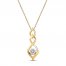 Diamond Necklace 1/10 ct tw Round-cut 10K Yellow Gold