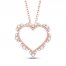 Neil Lane Diamond Heart Necklace 1/5 ct tw Round-cut 14K Rose Gold 19"