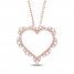 Neil Lane Diamond Heart Necklace 1/5 ct tw Round-cut 14K Rose Gold 19"