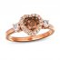 Le Vian Diamond Heart Ring 5/8 ct tw 14K Strawberry Gold
