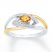Citrine Ring 1/15 ct tw Diamonds 10K Two-Tone Gold