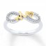 Diamond Infinity Ring 1/10 carat tw Sterling Silver/10K Gold