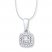 Diamond Necklace 1/8 ct tw Round-cut 10K White Gold