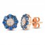 Le Vian Diamond & Sapphire Stud Earrings 1/10 ct tw Diamonds 14K Strawberry Gold