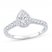 Diamond Engagement Ring 3/4 ct tw Pear/Round 14K White Gold