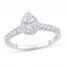 Diamond Engagement Ring 3/4 ct tw Pear/Round 14K White Gold