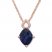 Lab-Created Sapphire Necklace with Diamonds 10K Rose Gold