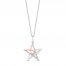 Hallmark Diamonds Star Necklace 1/20 ct tw Sterling Silver/10K Rose Gold 18"