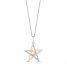 Hallmark Diamonds Star Necklace 1/20 ct tw Sterling Silver/10K Rose Gold 18"