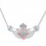 Claddagh Necklace 1/8 ct tw Diamonds Silver/10K Rose Gold