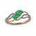 Emerald Three-Stone Ring 1/6 ct tw Diamonds 10K Yellow Gold