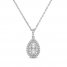 Forever Connected Diamond Necklace 1/2 ct tw Round/Pear 10K White Gold 18"
