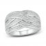 Diamond Crossover Ring 1/4 ct tw Round-cut Sterling Silver